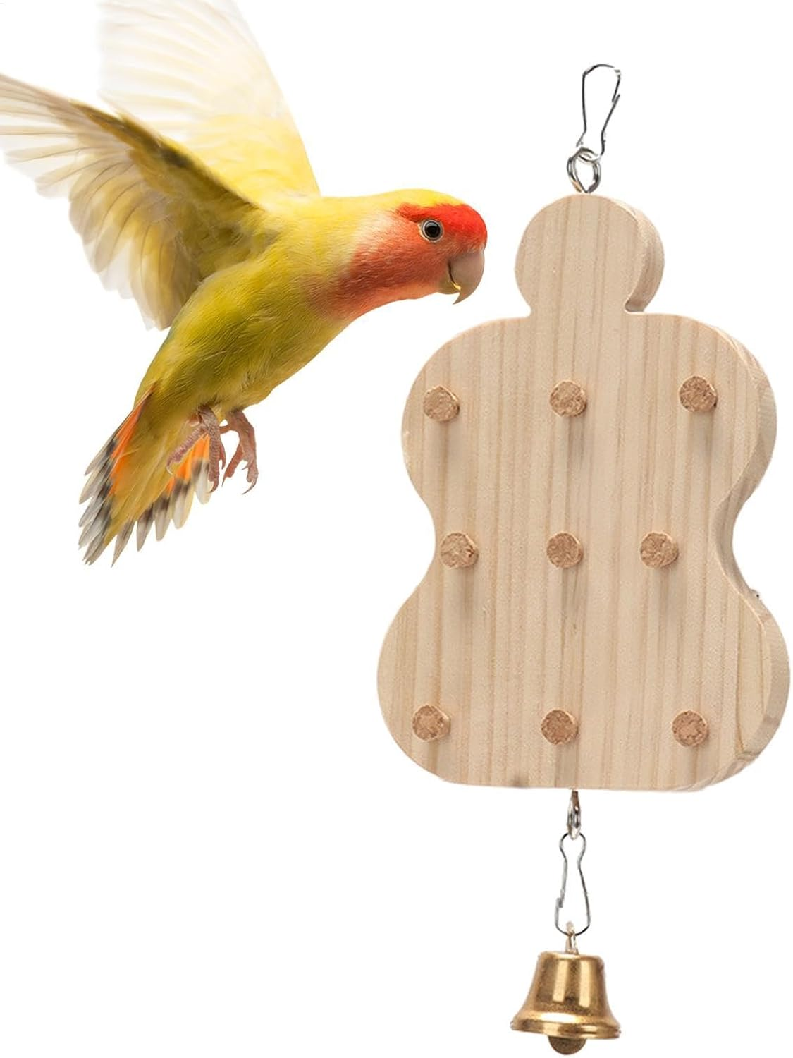 Parrot Toys for Large Birds | Chew Block Wear-Resistant Parrot Puzzle Toys - Compact Wooden Board Bird Playground for Anchovies Parakeets