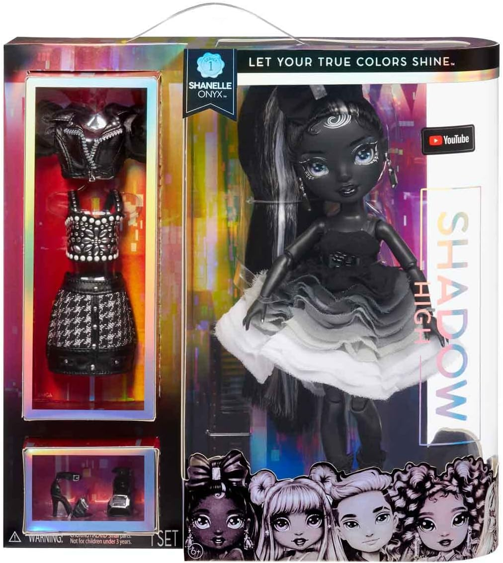 RAINBOW HIGH Shadow High Series 1 Shanelle Onyx- Grayscale Fashion Doll. 2 Black Designer Outfits to Mix & Match, Great for Kids 6-12 Years Old and Collectors, Multicolor (583554EUC) - Multicolor image number 3