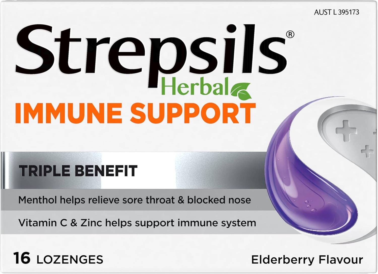 Strepsils Herbal Immune Support Lozenges, Elderberry, 16 Pack image number 6