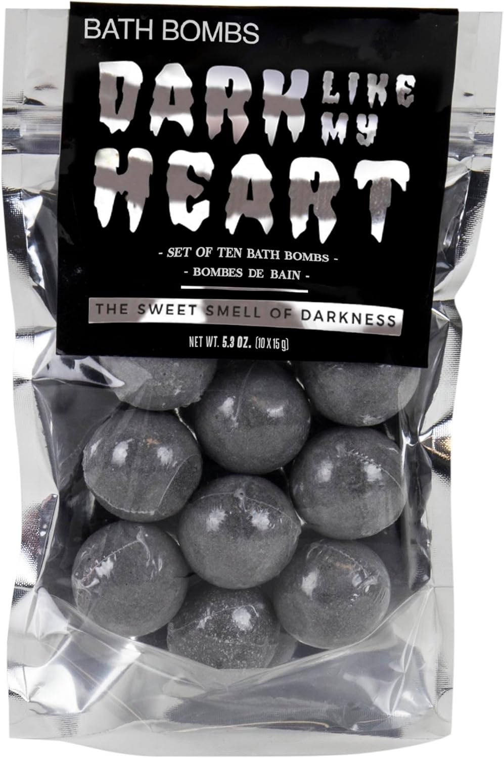 Gift Republic Dark like My Heart Bath Bombs 10 Pack, Charcoal Infused, Re-Sealable Bag, Black Bath Soak, Relaxing Mood Booster, Unique Pamper Set, Vegan Friendly image number 3