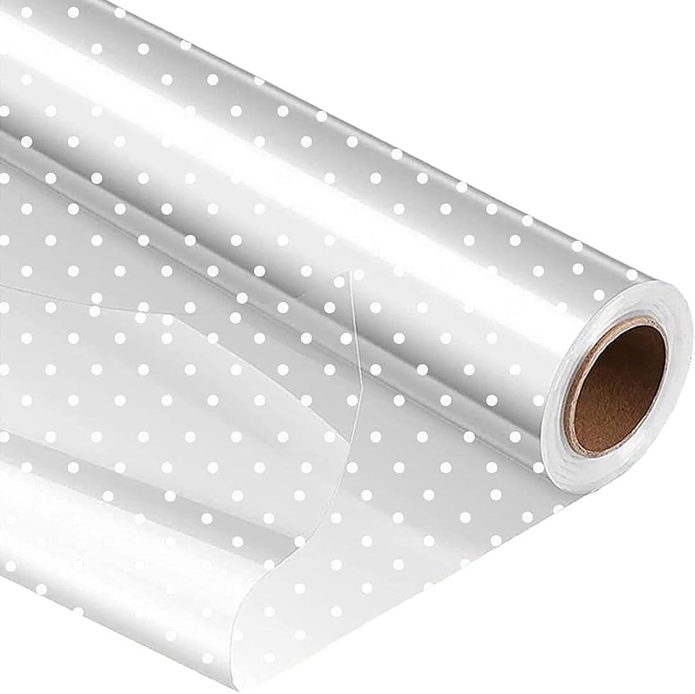 Geli Cellophane Wrap Roll,40Cm X 30M (1.3Ft X 98.5Ft),Wrap Cellophane Bags -Wrapping Paper to Wrap Gift Baskets - Cellophane for Flower Gift Baskets Wrap (Clear)