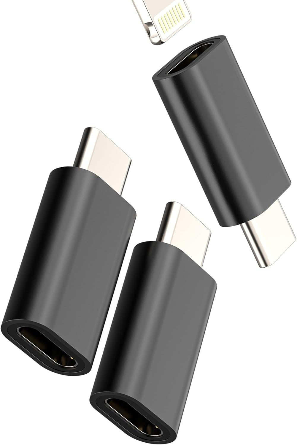 USB C to Lightning Adapter Female to Male (3 Pack) for Iphone 16 15 Pro Max for Apple Charging Cable Type C Adaptor Compatible for Samsung Connector for Ipad Data Transfer Charger Plug Lighting Port