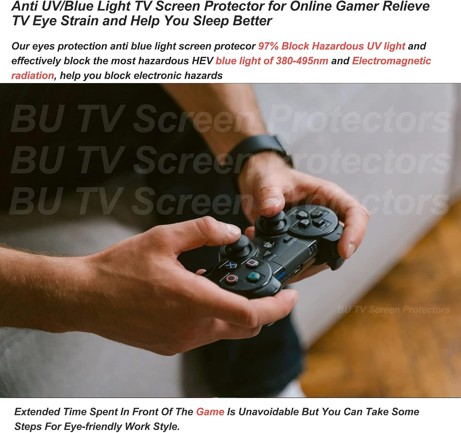 BU TV Screen Protectors Anti-Glare Filter Screen Protector for TV 32-75 Inch - anti Blue Light anti -Scratch Protector Film for LCD, LED, 4K OLED & QLED HDTV,75" 1645 * 930 image number 1