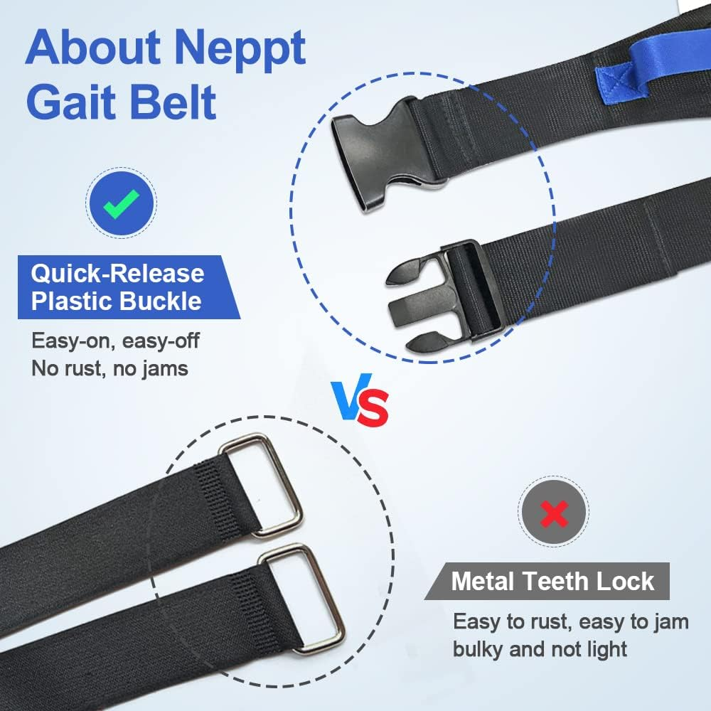 Gait Belts Transfer Belts for Seniors Physical Therapy with Handles Safety Gait Belt for Lifting Elderly Fall Prevention Devices Medical Walking Belt for Home Care, Patients Standing Assist image number 2
