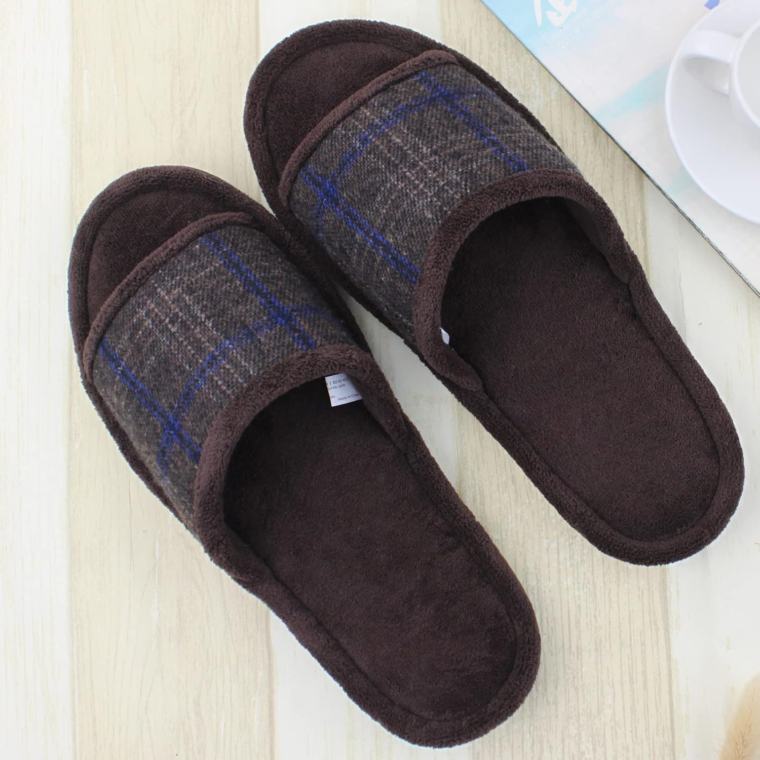 Magtoe Men'S Open-Toe Memory Foam Spa Slide Slippers Comfort Indoor Outdoor Slip-On Shoes image number 5