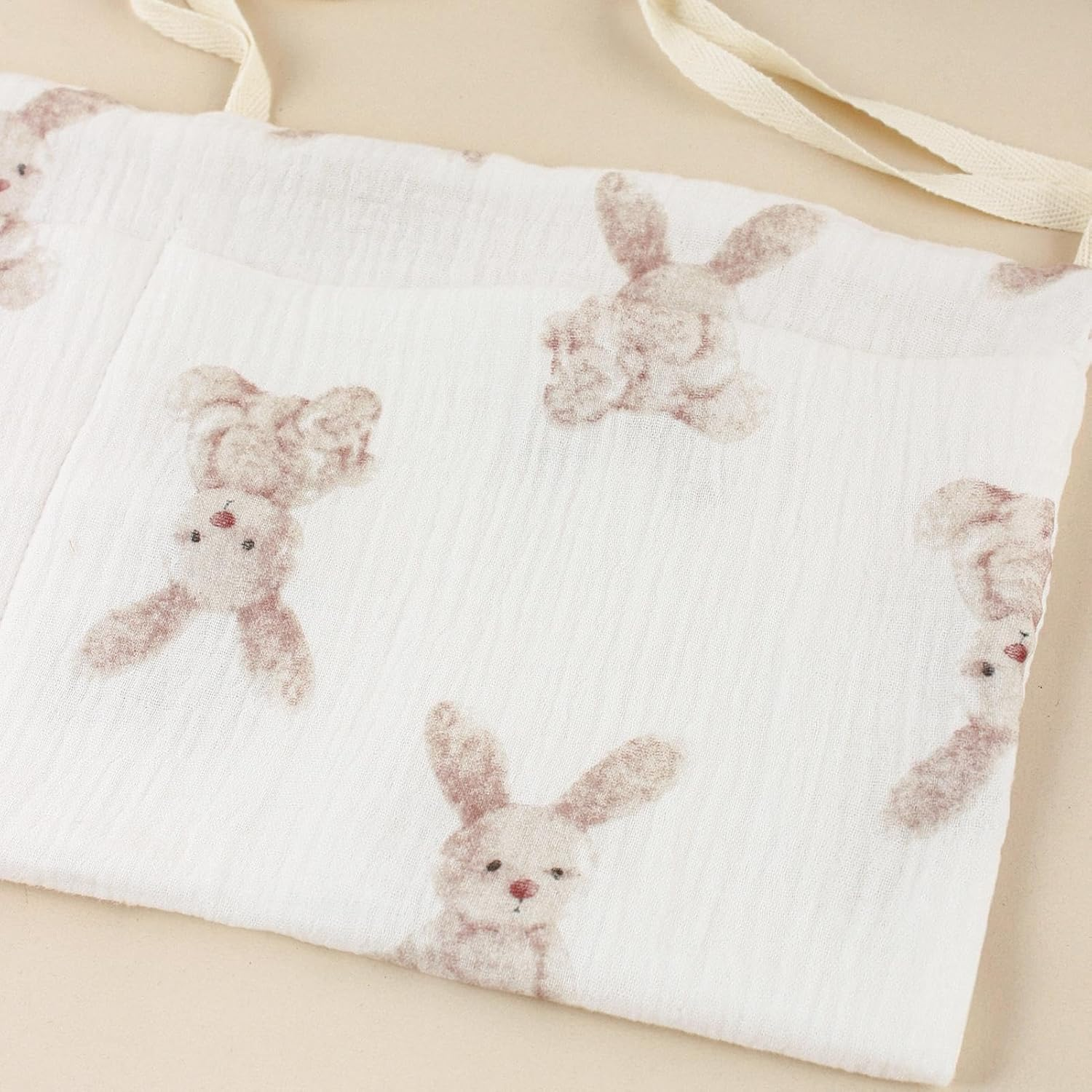 Hanging Baby Bottle Organizer - Padded Cartoon Diaper Organizer, Crib Pocket Organizer, Cute Diaper Bag, Hanging Storage Bag for Baby Bottle image number 4