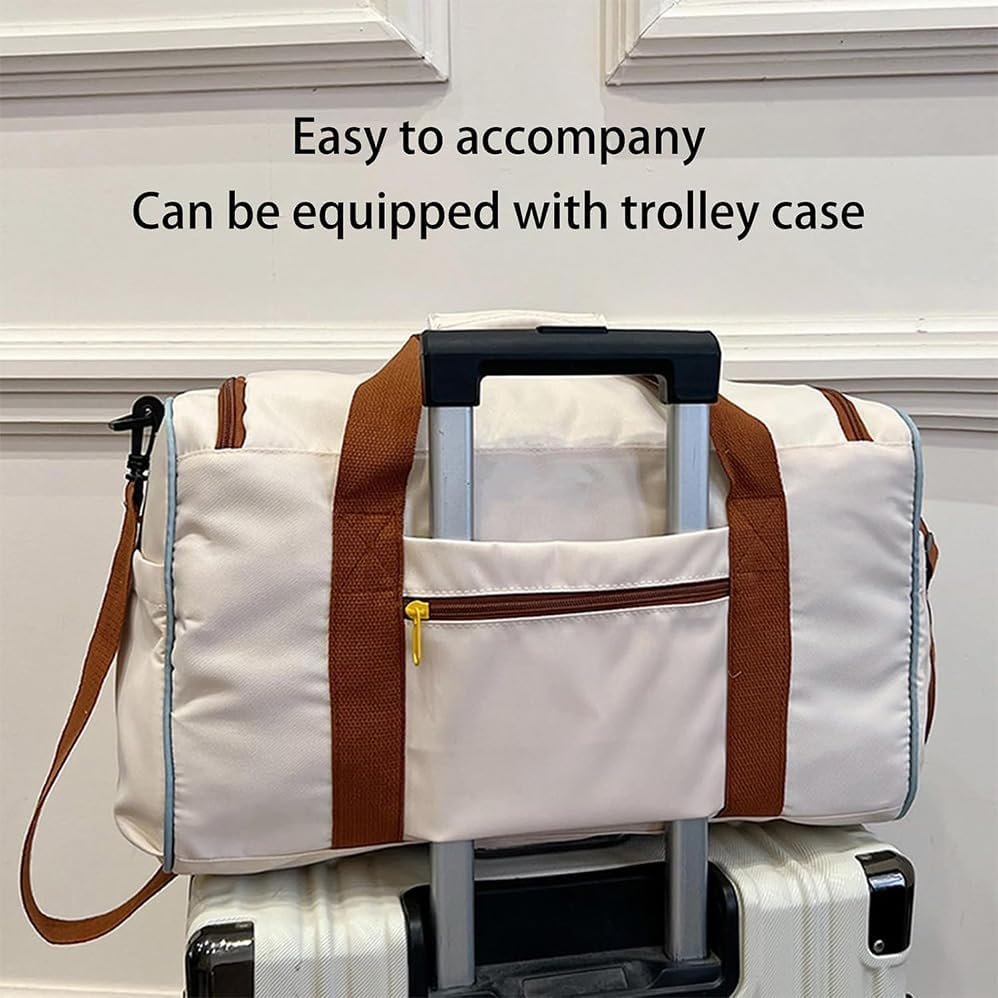 Betterlifew Waterproof Sports Travel Bag, Off-White, Women'S Luggage Bag, Large Capacity Fitness Backpack, Durable and Stylish, Short-Distance Business Travel Companion, Unisex Style image number 5