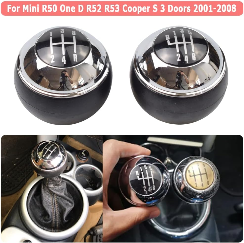 5/6 Speed Car Gear Knob Gear Stick Hand Ball for Mini R50 One D R52 R53 Cooper S 3-Door 2001 2002 2003 2004 2005-2008 (5 Speed) image number 1