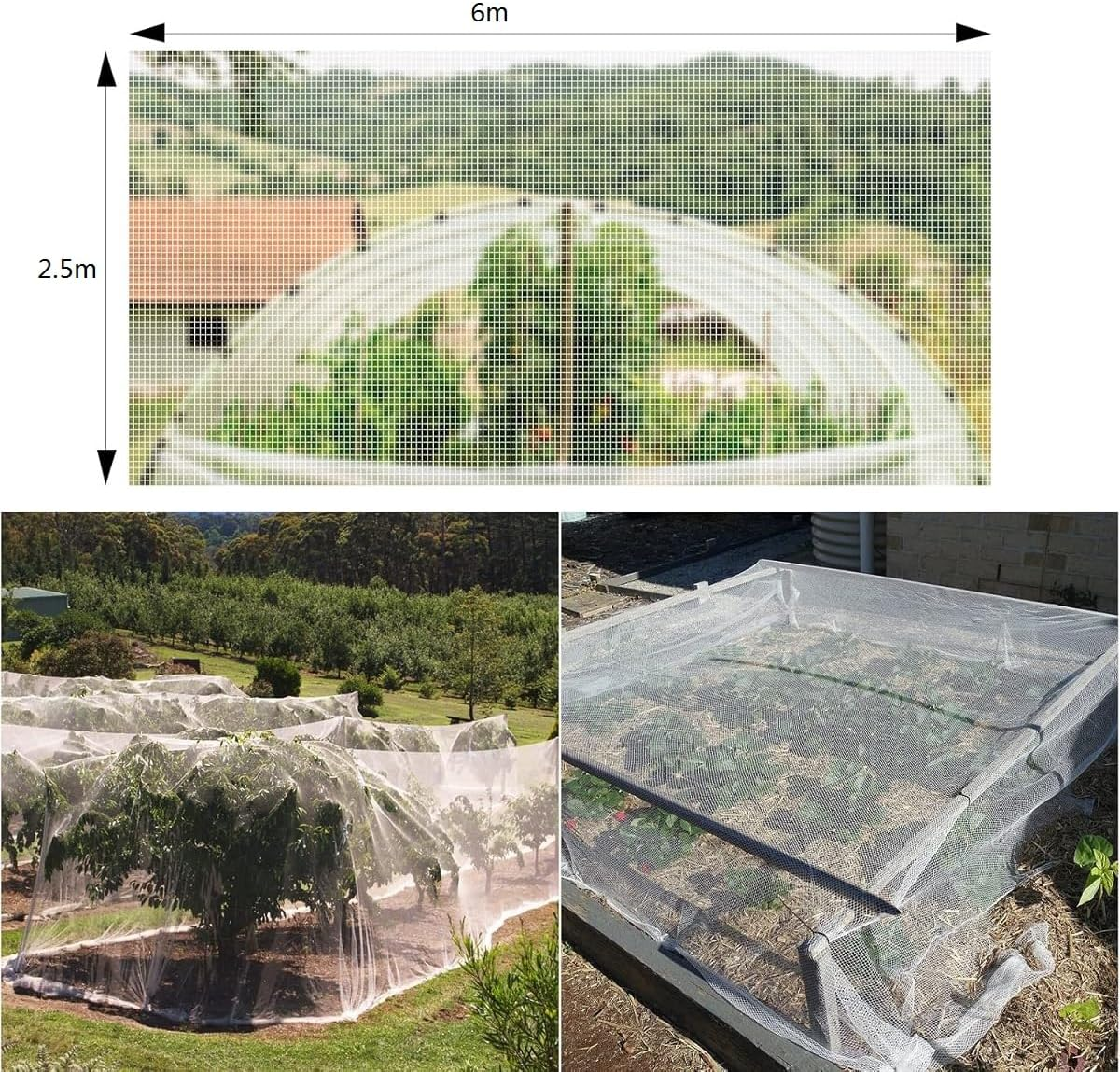 WADY Ultra Fine Garden Netting 8.2X20Ft, Reusable Plant Covers for Vegetables Fruits Flowers, Durable Greenhouse Protection Net, Pest Bird Barrier & Row Covers for Plants, Breathable Crop Screen image number 1