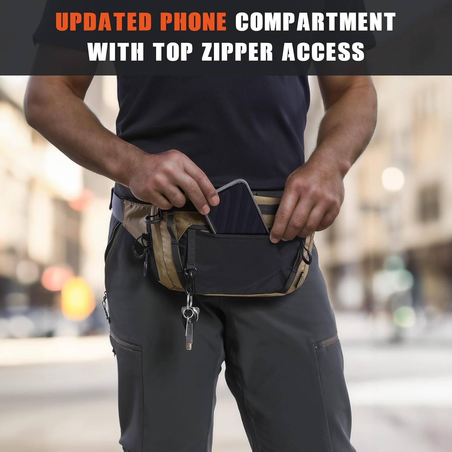 Tactical CCW Fanny Bag, Concealed Carry Fanny Pack W/Adjustable Waist Belt Tactical Waist Bag Handgun Pouch with Universal Pistol Holster, Everyday Hip Pack for Men Travel Outdoor image number 4