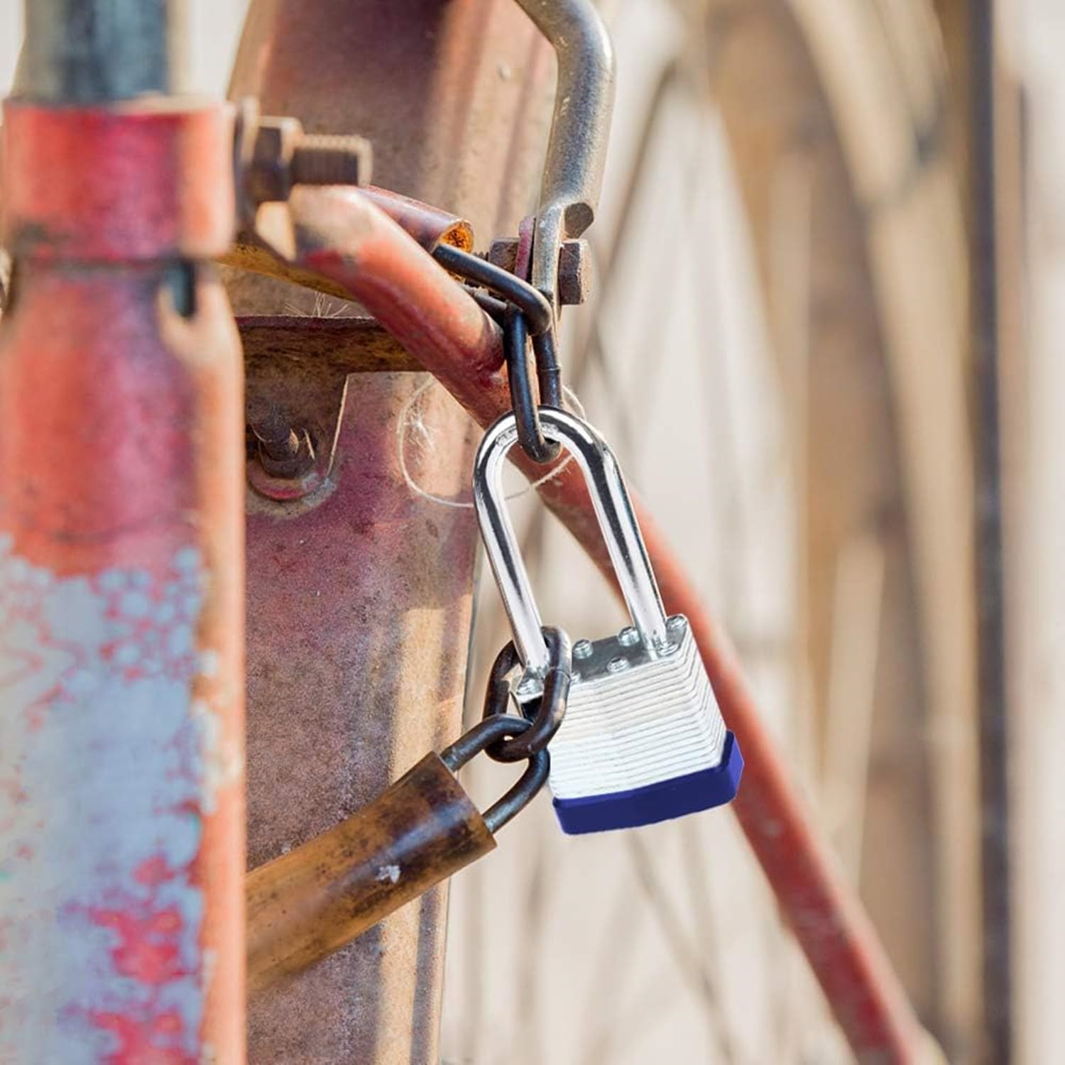 2 Pack Padlock with Keys,40Mm Long Shackle Padlocks Outdoor Heavy Duty Pad Lock, Weatherproof Laminated Padlock for Outdoor Use, Shed, Garage, Fence (2Pcs) image number 6