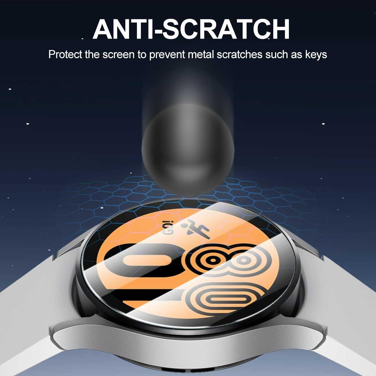 T Tersely (3 Pack) Screen Protector for Samsung Galaxy Watch 7/6/5/4 (44MM), 9H Hardness Tempered Glass Film Guard for Samsung Galaxy Watch image number 5