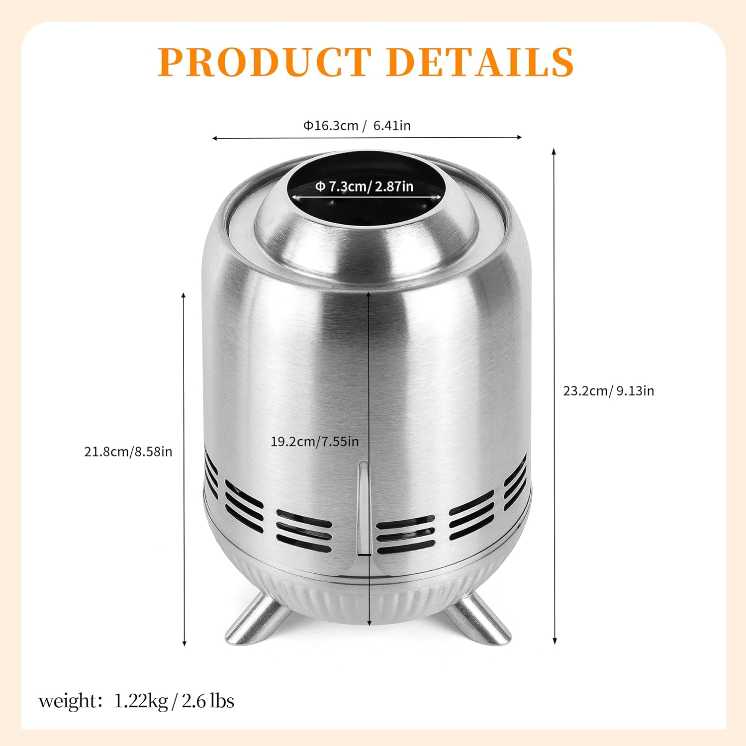 Tabletop Fire Pit, Stainless Steel Mini Outdoor Stove, Low Smoke Burning Portable Fire Pits Firepit Fueled by Pellets or Wood, for Urban & Suburbs, with Travel Bag image number 4