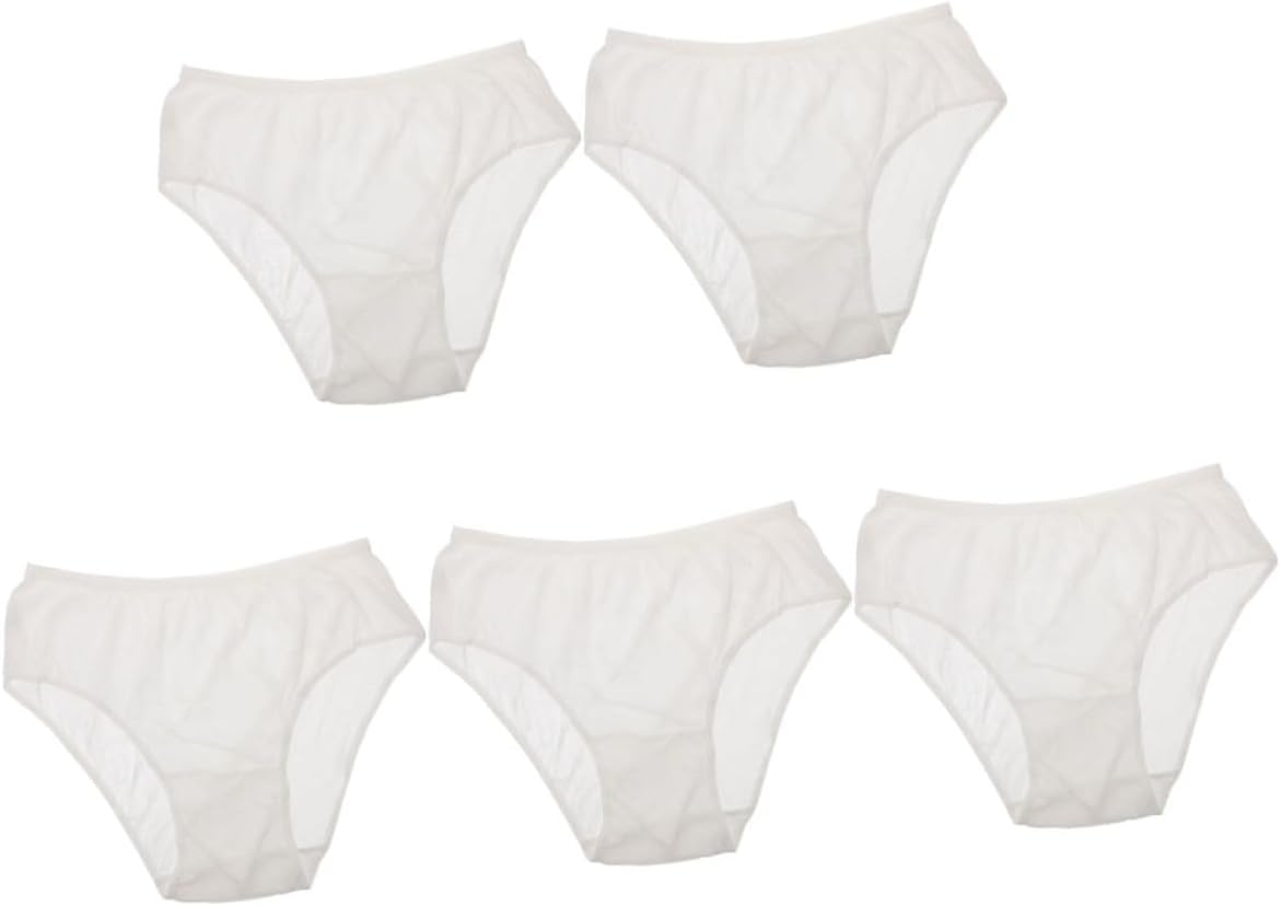 KICHOUSE 5Pcs Disposable Cotton Maternity Briefs Portable Lightweight Elastic Postpartum Panties for Women Travel Use No Washing Required image number 3