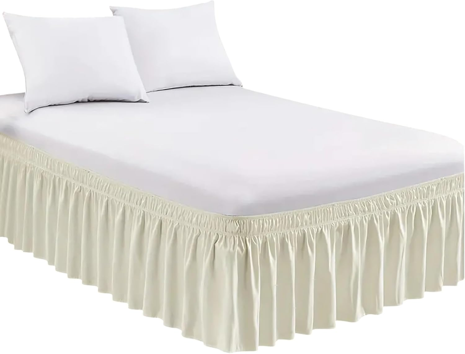 Wrap around Bed Skirt Full Bed,Valance Sheet Bed Skirts Queen Size (Dark Green, King)