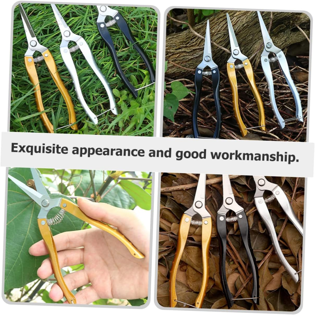 WHAMVOX 2Pcs Garden Shears Pruning Shears for Flower Cutting Stainless Steel Flower Scissors for Gardening Vegetable and Fruit Harvesting image number 6