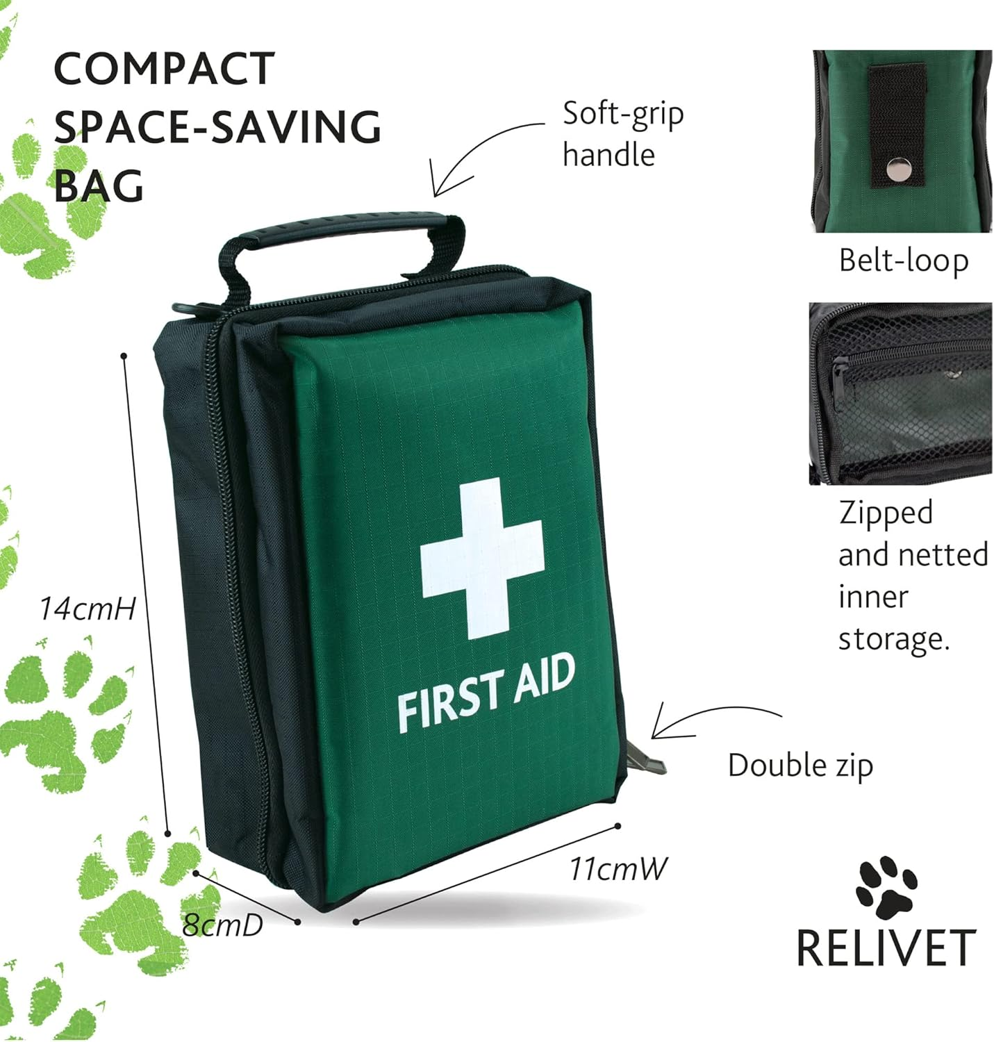 Reliance Medical Pet First Aid Kit - Essential Care for Dogs and Cats, Ideal for Travel, Camping, Home Use, Includes Saline, Bandages, Durable Rip-Stop Fabric Bag, 1 Kit