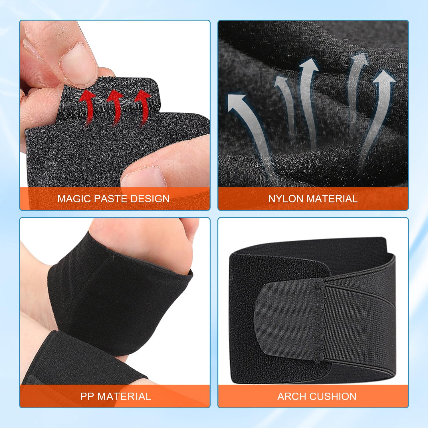 Arch Support Braces for Plantar Fasciitis Relief,Non-Slip Wearable Arch Support,H HOME-MART Built-In Orthotics Gel Pads for Flat Feet High & Fallen Arch Unisex Fit image number 4