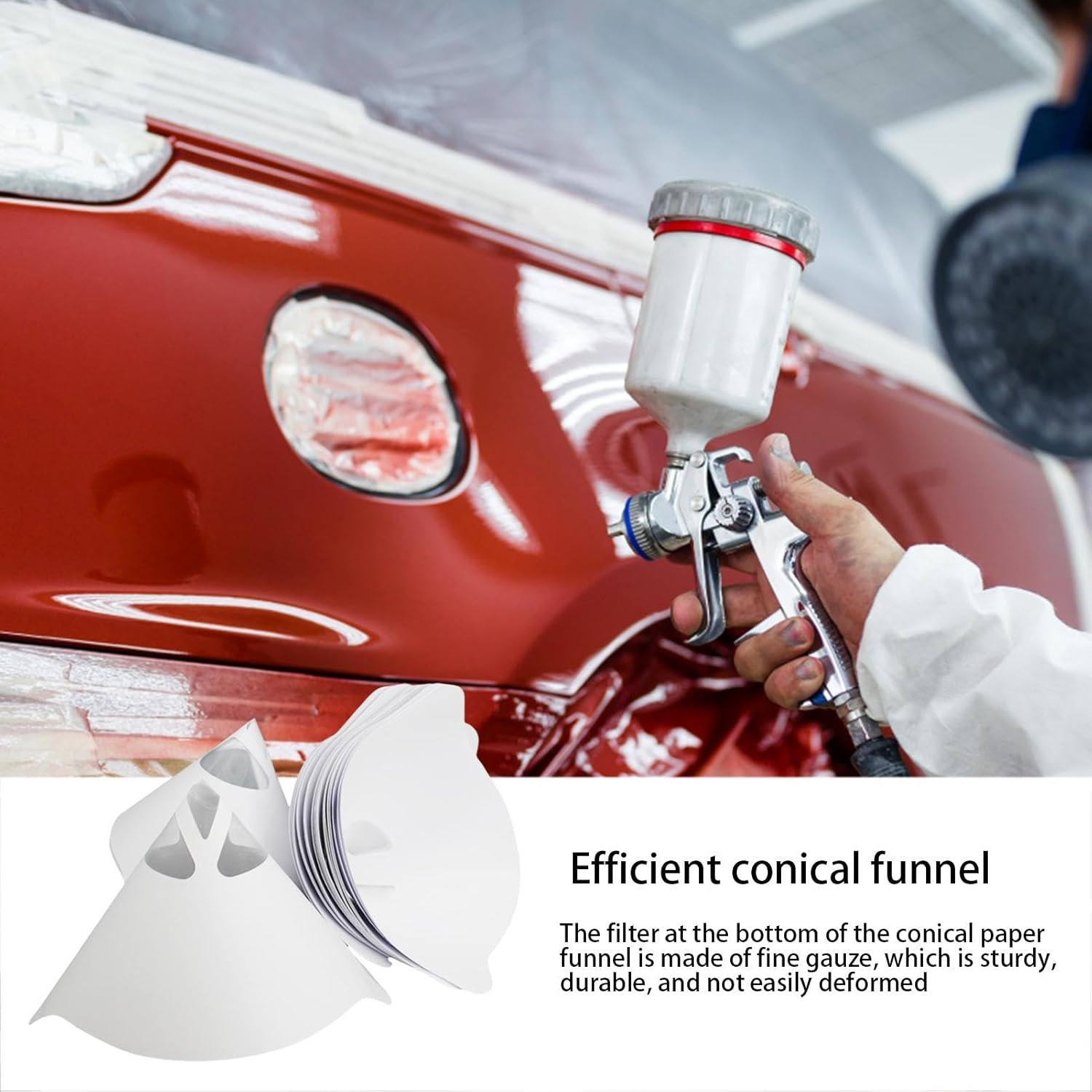 Auto Paint Filter Strainer | 230 Pcs Funnel Paint Filter Strainer Conical Shape - Fine Mesh Paint Filter Replacement for Art Painting, Automotive Spray Paint, Edible Oil Filter, Car Essentials image number 1
