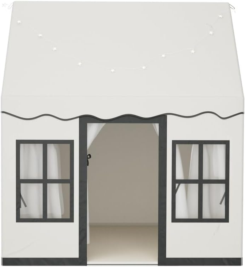 KEEZI Kids Play Tent Playhouse Castle with String Lights Floor Mat Side Pocket image number 1