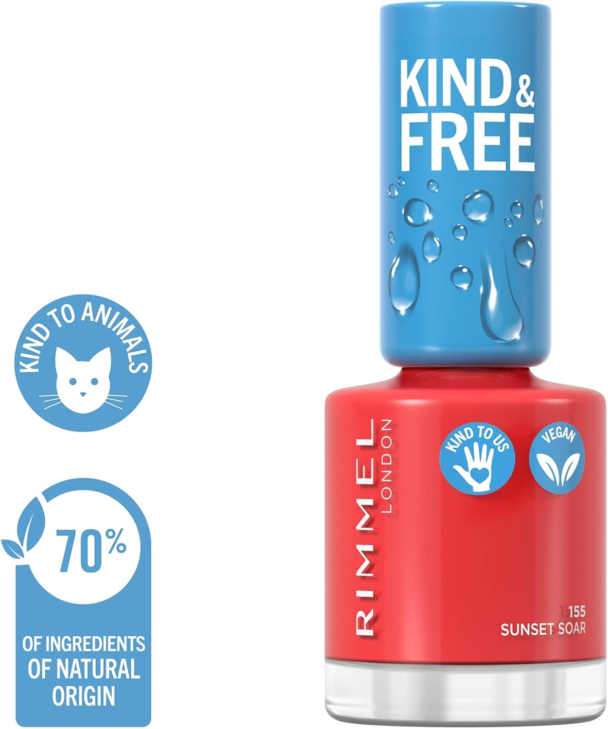Rimmel London Kind & Free Nail Polish #155 Sunset Soar 8Ml (Pack of 2) image number 3