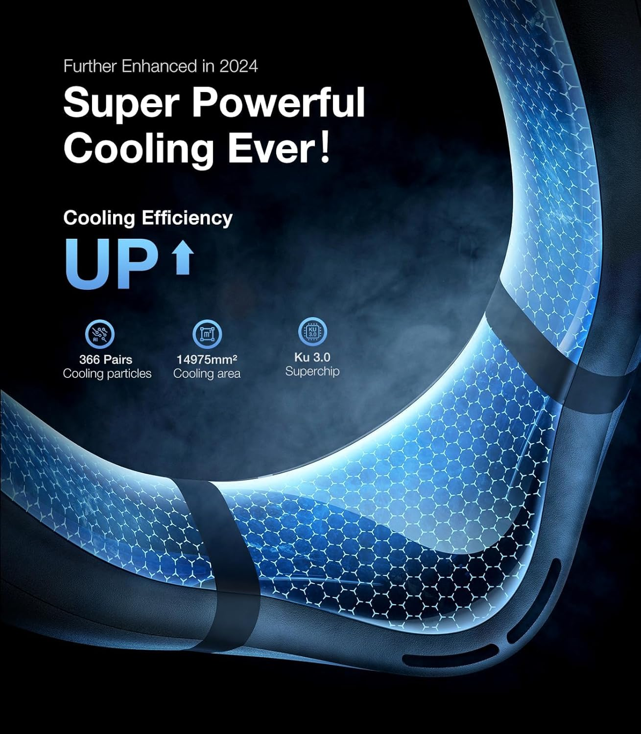 TORRAS [Coolify Cyber・2024 Flagship] Neck Air Conditioner, Ultimate Immersive Cooling Portable Neck Fan Rechargeable with 6000Mah, Neck Cooler Neck Fans That Blow Cold Air for Gifts image number 5