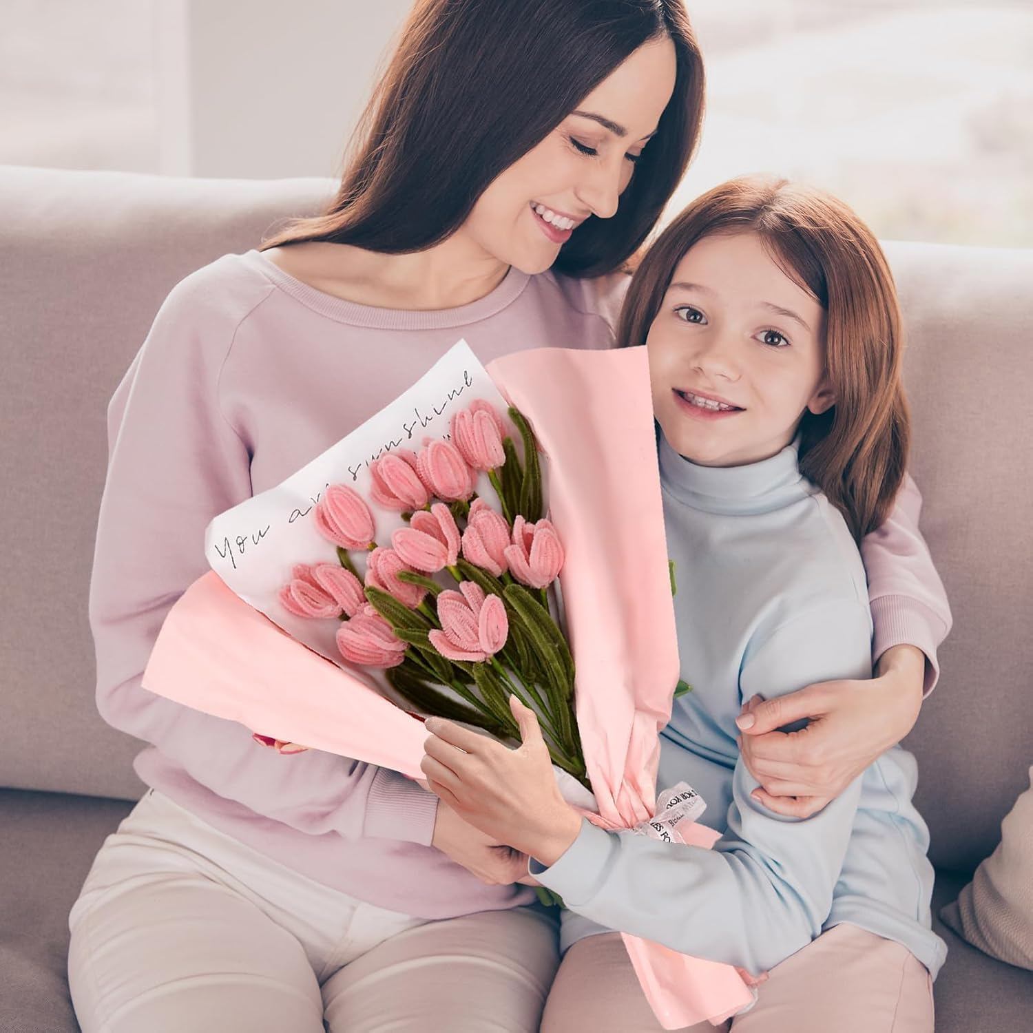 200 Pieces Pipe Cleaners Craft Supplies DIY Chenille Stems Tulip Bouquet Kit Craft Supplies Bulk for DIY Art and Craft Projects Creative Gift Wrapping Party Decorations image number 2