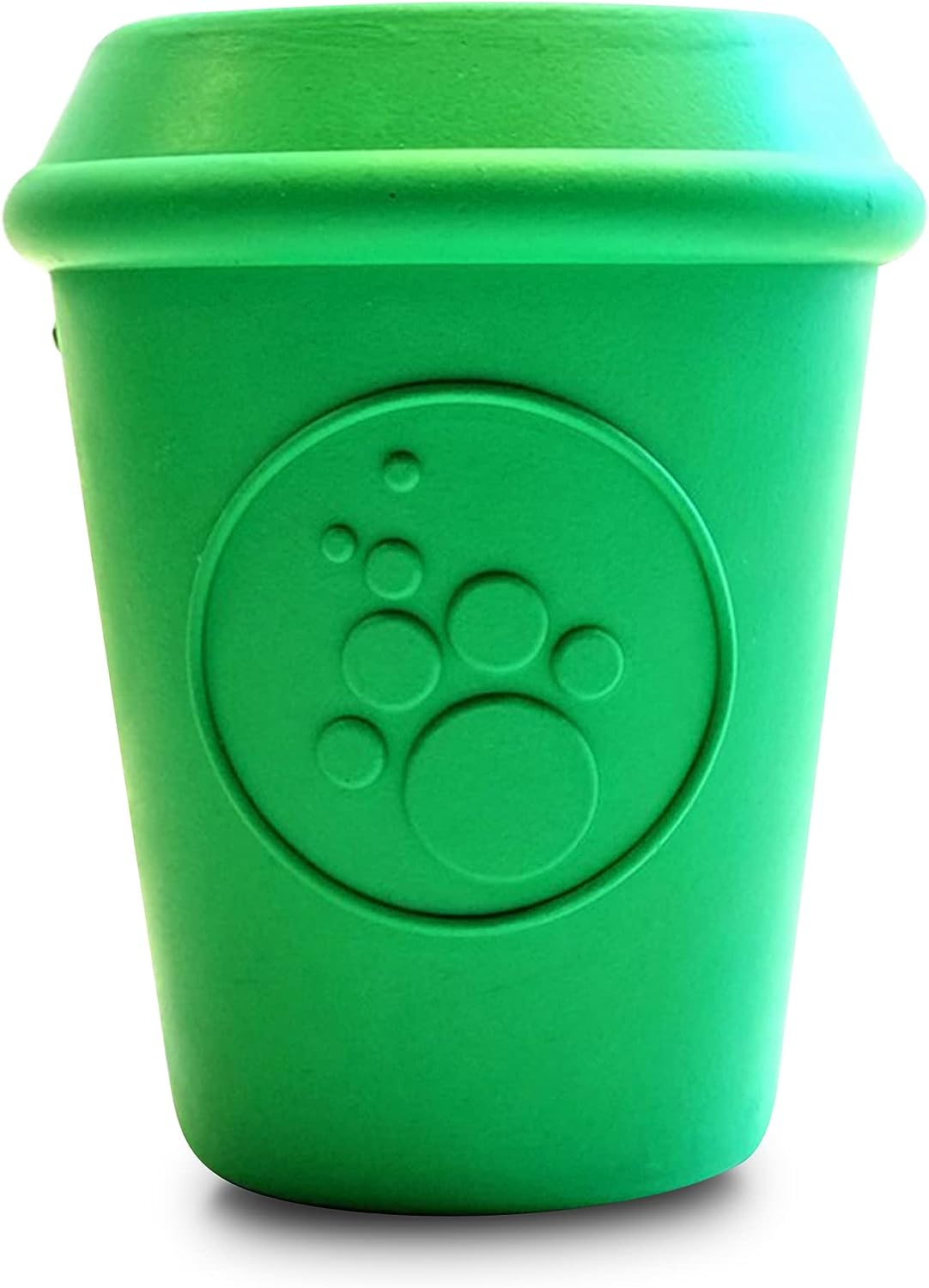 Sodapup Coffee Cup Durable Rubber Chew Toy and Treat Dispenser Dog Toy - Dog Puzzle Toys - Treat Dispensing Dog Toys - Dog Enrichment Toys - Sturdy Dog Toys (Medium, Green)