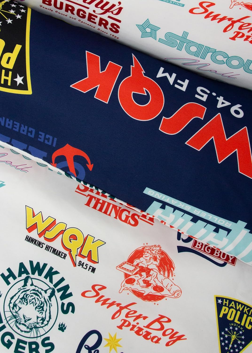 Stranger Things Official Single Duvet Cover | Gorgon Design, Reversible Easy Care Bedding 2 Sided Duvet Quilt Set with Matching Pillow Case, Multicolour Print with Hellfire Club, Hawkins Logos image number 6