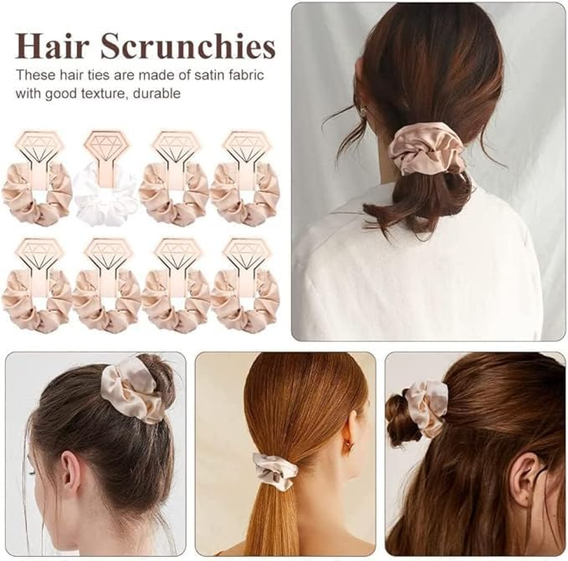 SHUNYUNG Satin Bridesmaid Scrunchies, 5Pcs (88 Count), Silk and Satin, All Hair Types image number 1