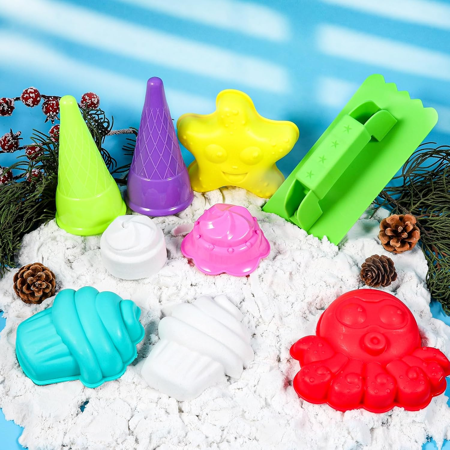 JOLLYFUN 25Pcs Snowball Makers Kit for Kids, Winter Snow Toys with Duck & Penguin Molds, Foldable Sled, Snow Brick Maker & Carry Bag, Outdoor Snow Sand Castle Building Toys for Toddlers & Children image number 2