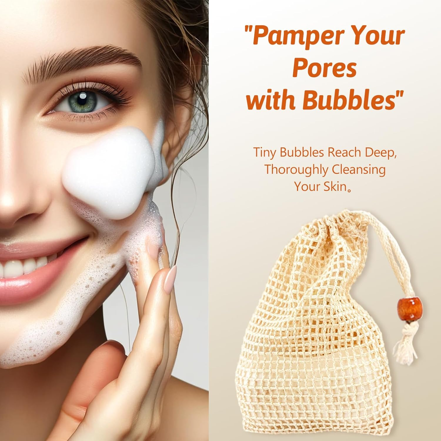 Natural Sisal Soap Bag Saver, Mesh Net Pouch for Exfoliating, Foaming, and Quick Drying Holder in Shower - Plastic-Free, Waste Reducing (4 Pack) image number 3