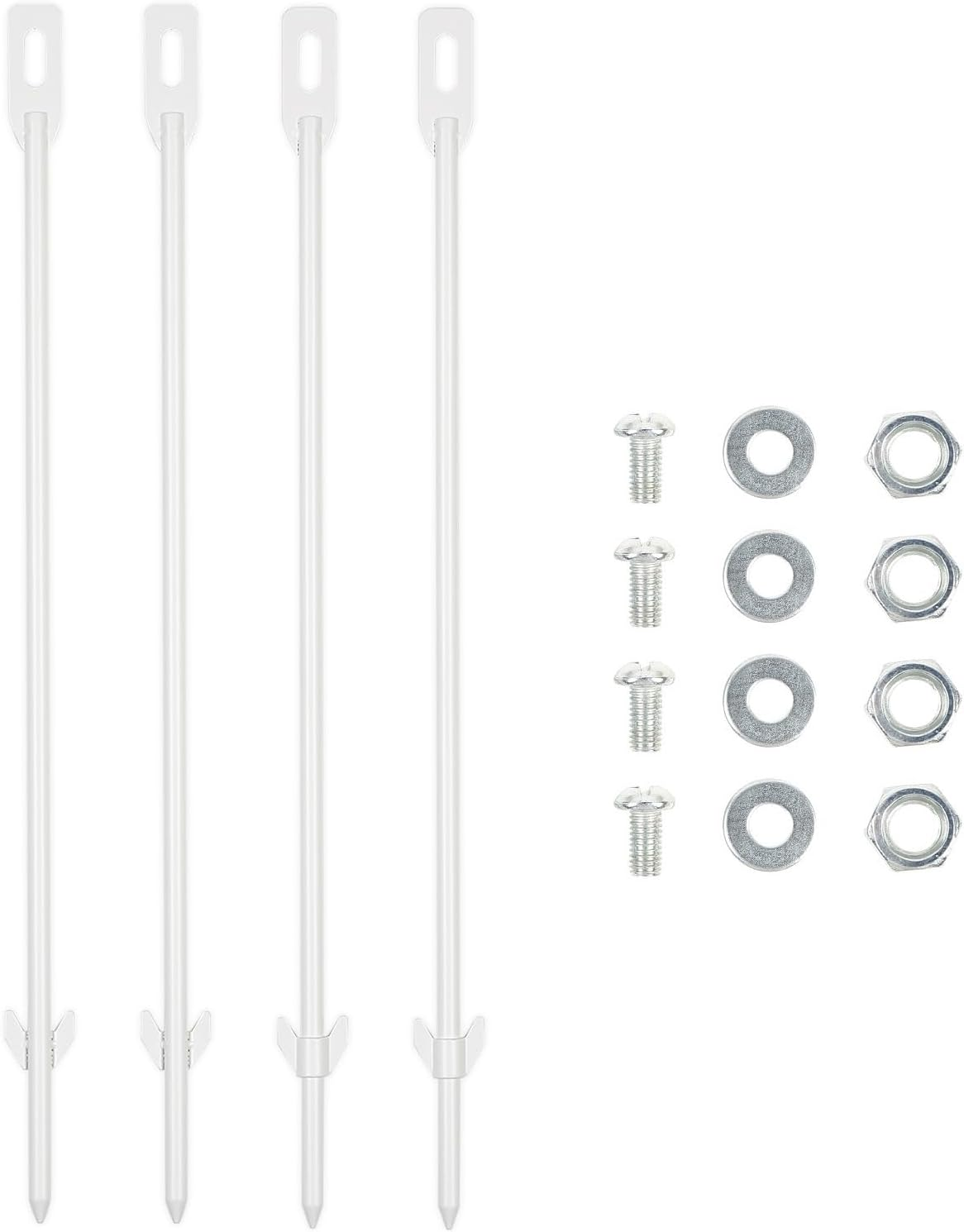 Pack of 4 Metal Yard Sign Stakes, Length 16.5 Inches Thickness 0.3 Inches for Ground Yard Lawn, Rust, Wind & Dust Resistant Sturdy Metal Stake, Not Easy to Shake, Color Available (Black)