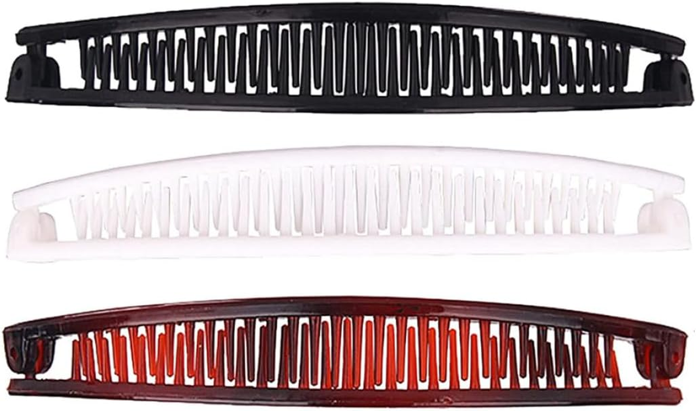 Banana Hair Clip, Hair Clips Vintage Clincher Combs 3Pcs Banana Hair Clips Claws Hair Grips Hair Accessories for Women, Banana Clips for Thick Hair image number 6