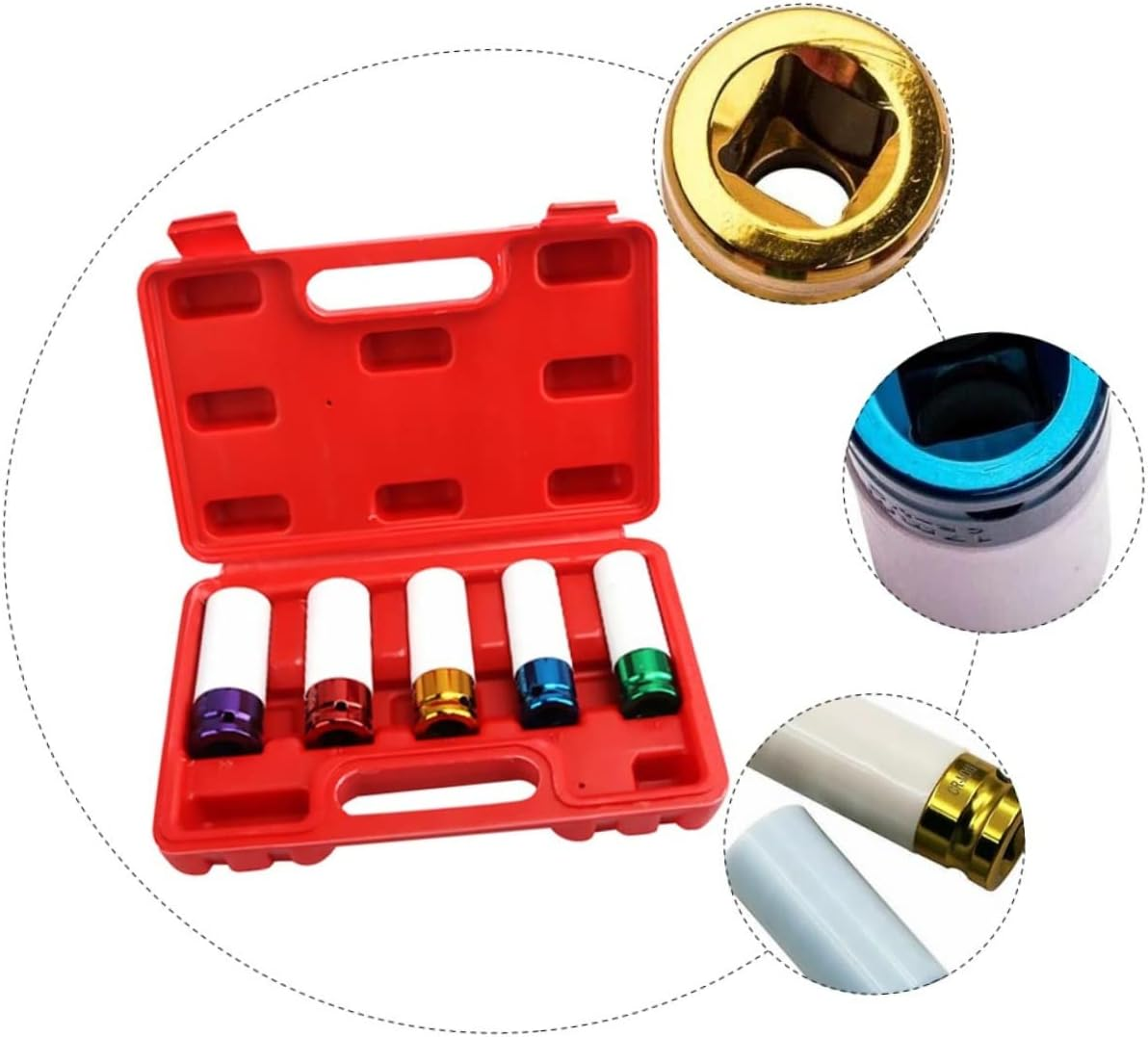 COOLHIYA 5Pcs Car Tire Screw Protective Sleeve Tire Disassembly Tool for Automotive Wheels image number 6