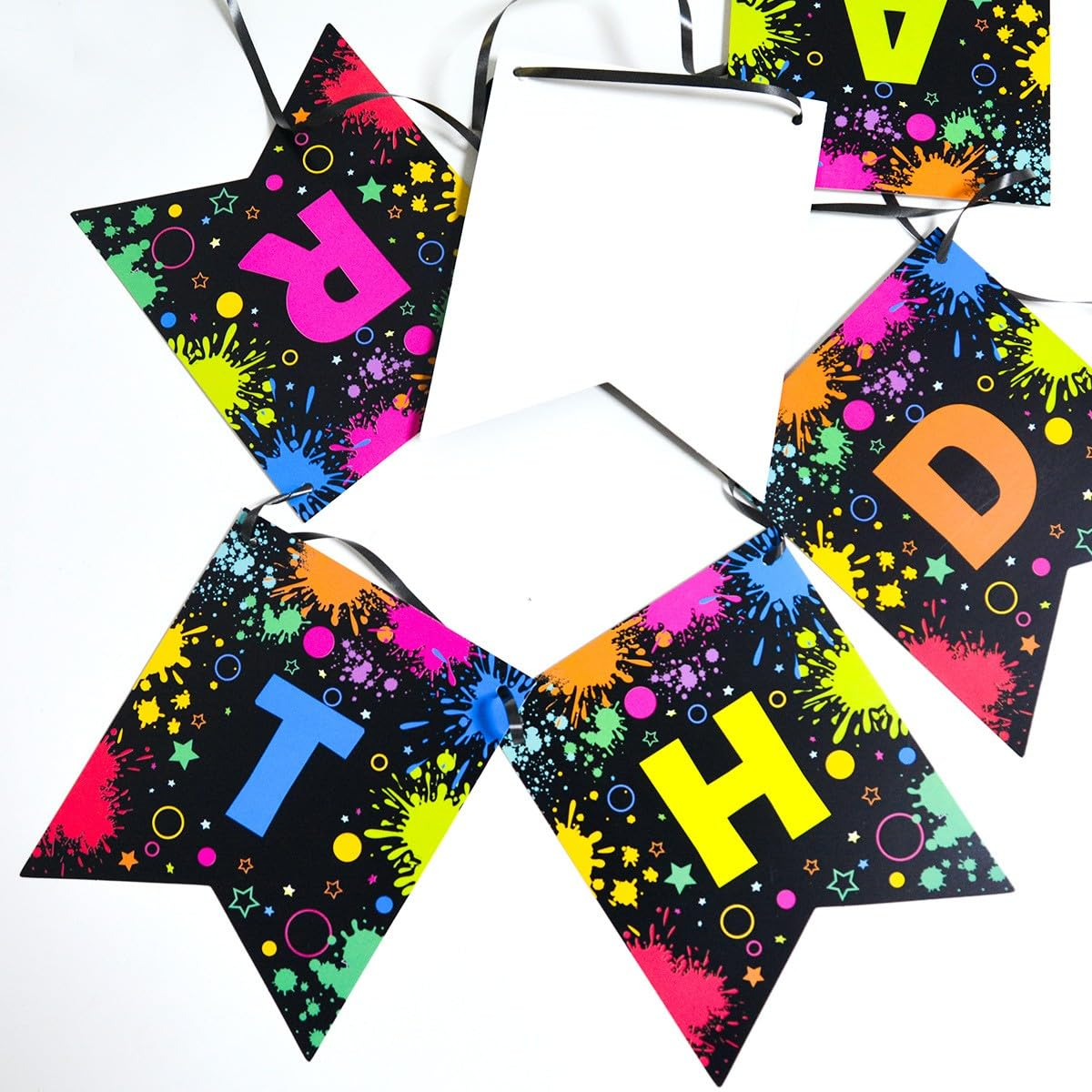 Colorful Graffiti Paint Birthday Flag, Children'S Birthday Party Banner Decorations Reusable Party Decorations
