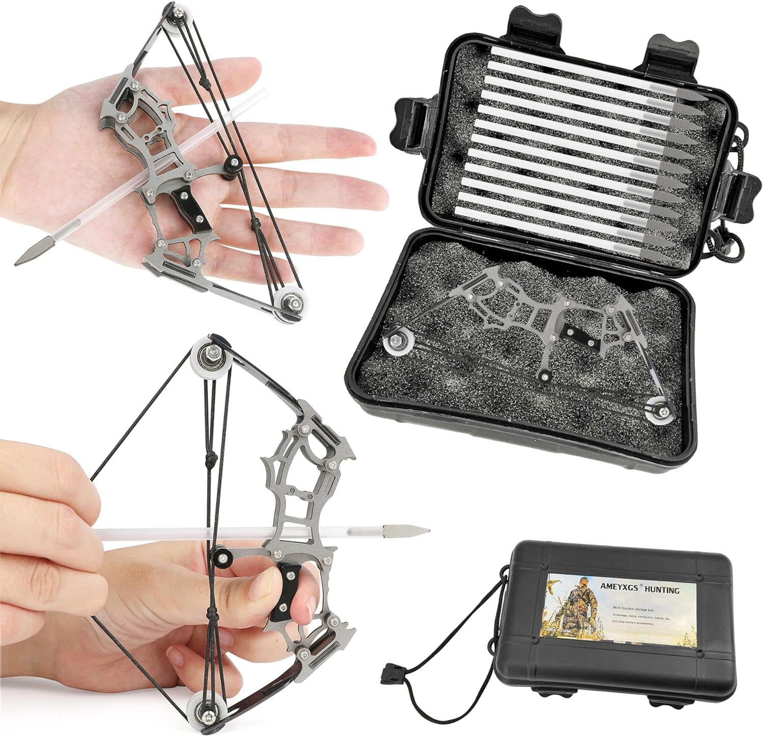 ZSHJGJR 6"/7.4"/7.9"/8.6" Compound Bow and Arrows Set for Target Shooting Hunting Games Pocket Bow Survival Bow Archery Gift image number 6