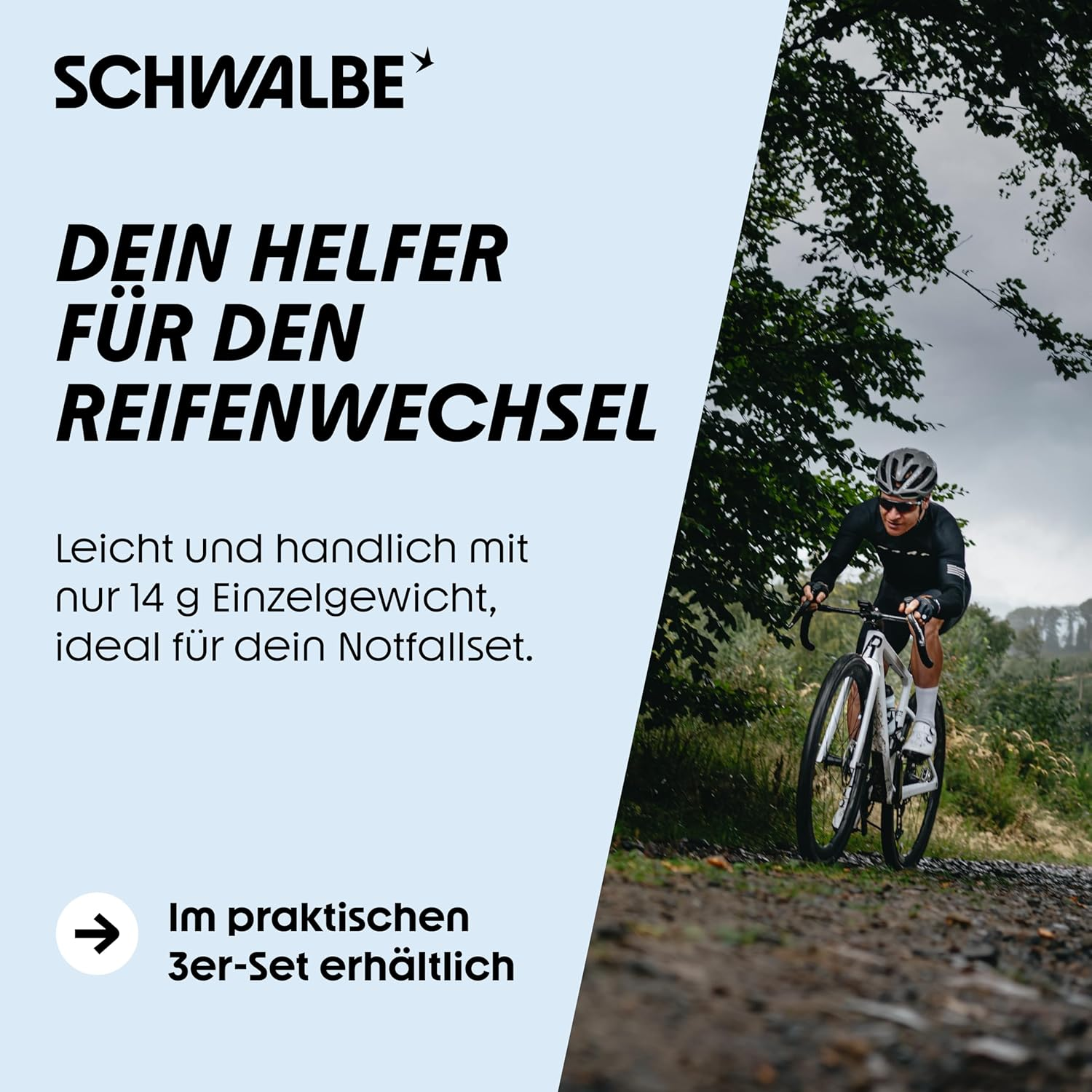 Schwalbe Reifenheber Fahrrad - 3Er Set Fahrrad Reifenheber &ndash; 3In1 Fahrrad Werkzeug, Montierhebel Mit Integrierter Klemmfunktion Und SV Ventilschl&uuml;ssel image number 3