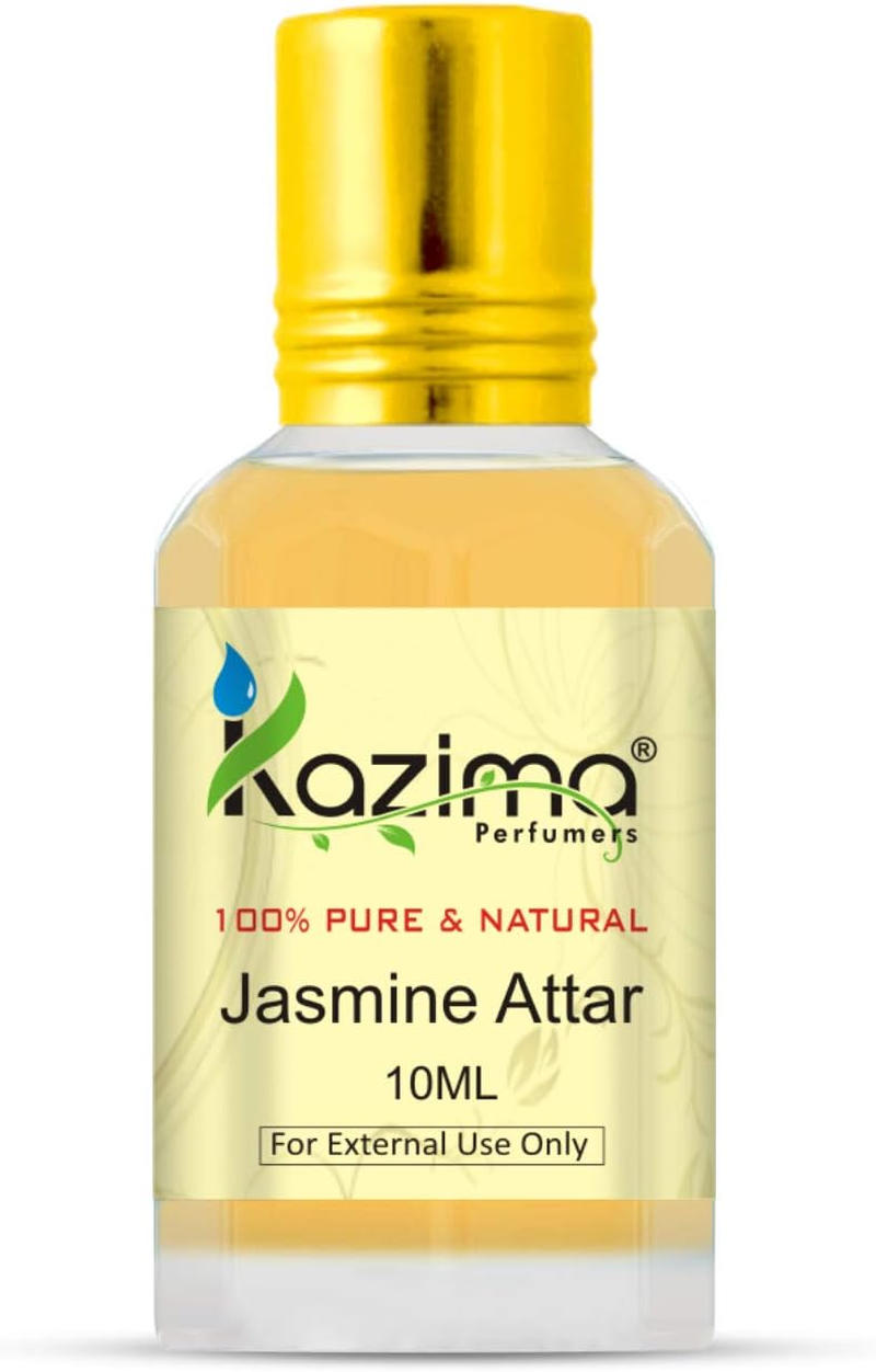 KAZIMA Jasmine Attar Perfume for Unisex - Pure Natural Undiluted (Non-Alcoholic) (10Ml)