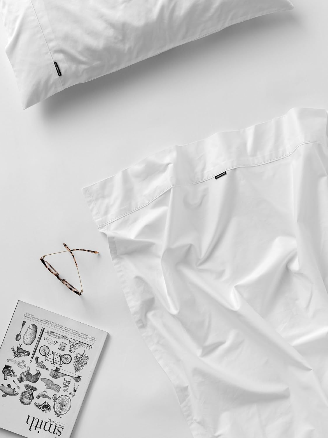 Linen House 500TC Cotton Sateen Sheet Set, Double, White