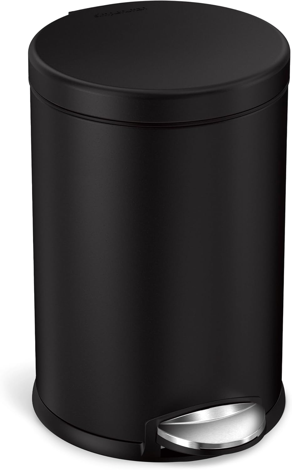 Simplehuman 4.5 Liter / 1.2 Gallon round Bathroom Step Rubbish Bin, Brushed Stainless Steel