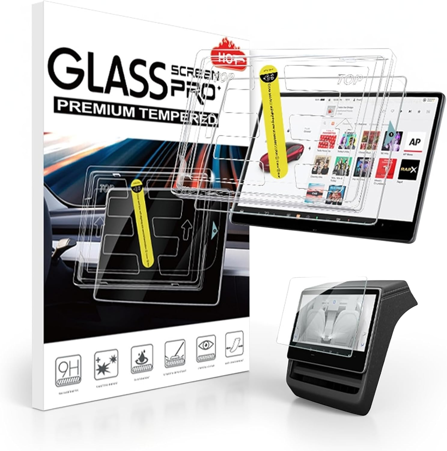 Ixtra 2 Pack Matte Tempered Glass Screen Protector [No Glare & Fingerprint & 9H] for Tesla Model Y Juniper 2025 2026 & Model 3 Highland(2024-2026), New Model Y Juniper and Tesla Model 3 Accessories image number 1