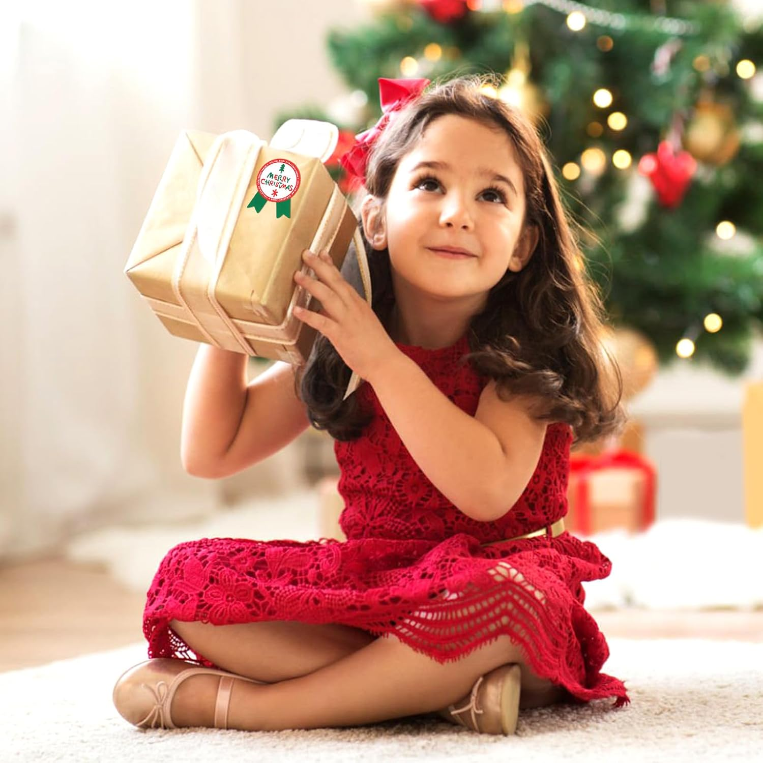 Hianjoo Christmas Stickers, 130 Pcs Gift Stickers 15 Sheets Seals Sticker round Xmas Tags Gift Seal Stickers Envelope Seals Sticker, Santa Snowmen Tree Jinglebell Gift Decoration image number 2