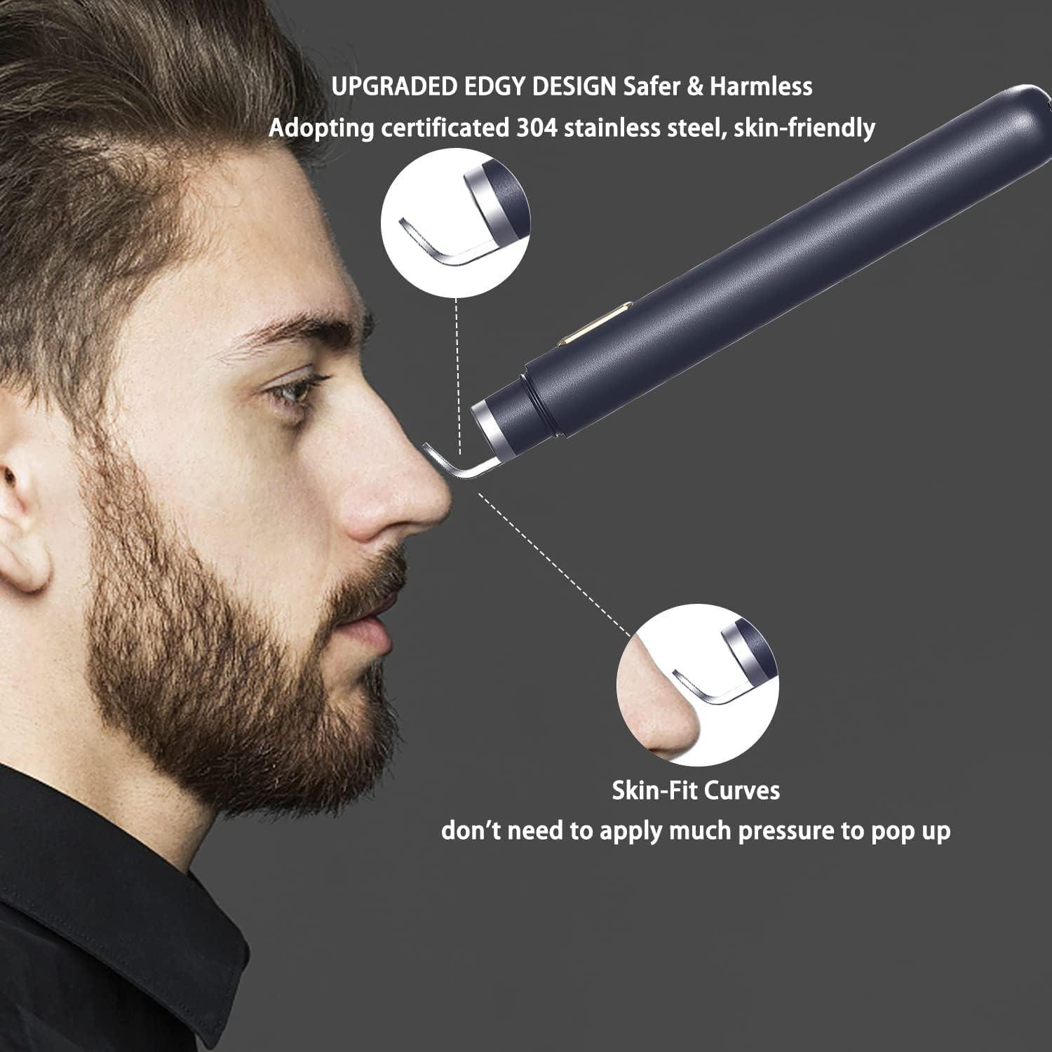 Blackhead Remover Tools with Camera Visible Pore Cleaner Waterproof Acne Comedone Whitehead Extractor Kit for Iphone/Android image number 5