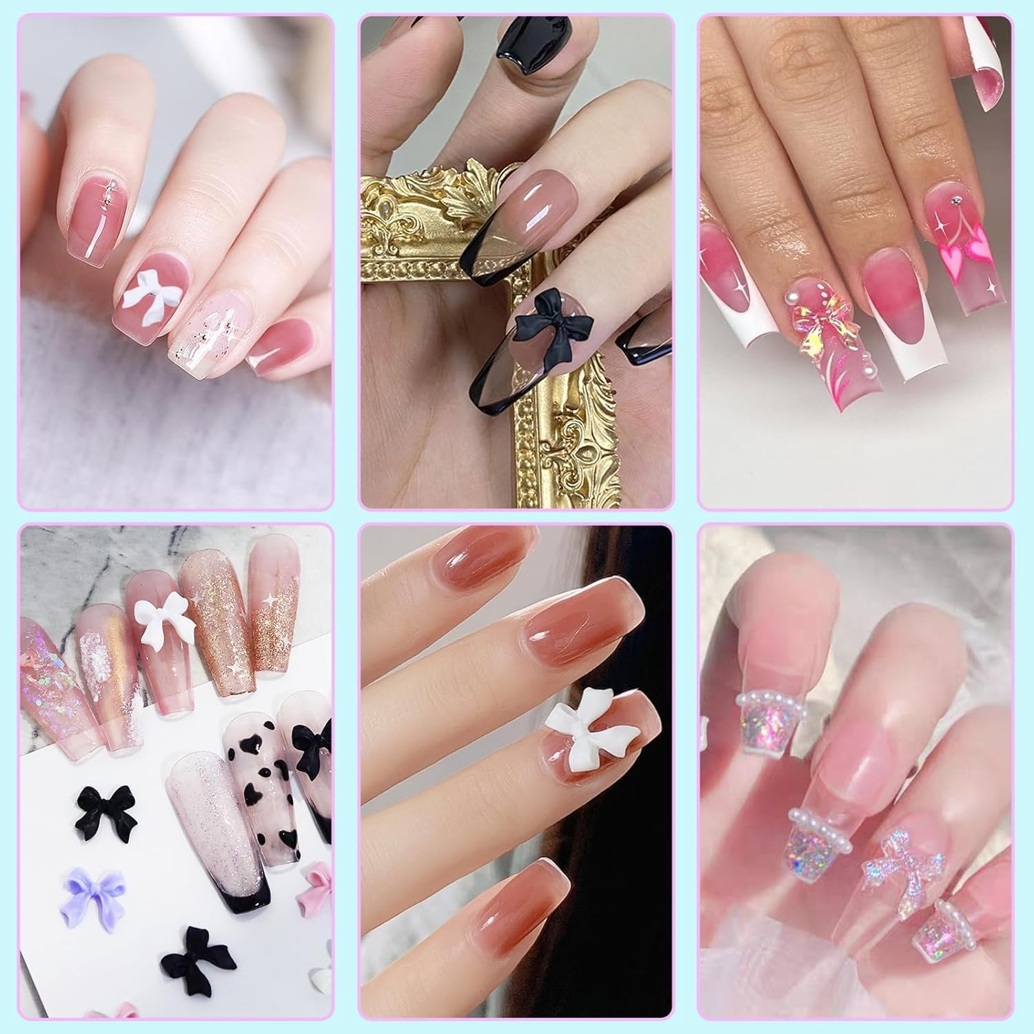 Mixed Color Variety Bows 3D Nail Charms Assorted Bows Nail Charms Mix White AB Flatback Pearls for Manicure DIY Crafts Jewelry Accessories for Women Valentines Day image number 6