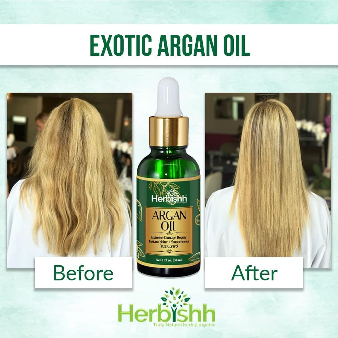 Herbishh Argan Oil for Hair &ndash; Deep Condition Hair Treatment Argan Oil &ndash; Ingredients Sourced from Morocco &ndash;Oil for Hair Frizz Control & Damage Repair &ndash;Nourishing Argan Hair Oil Serum 30Ml image number 3