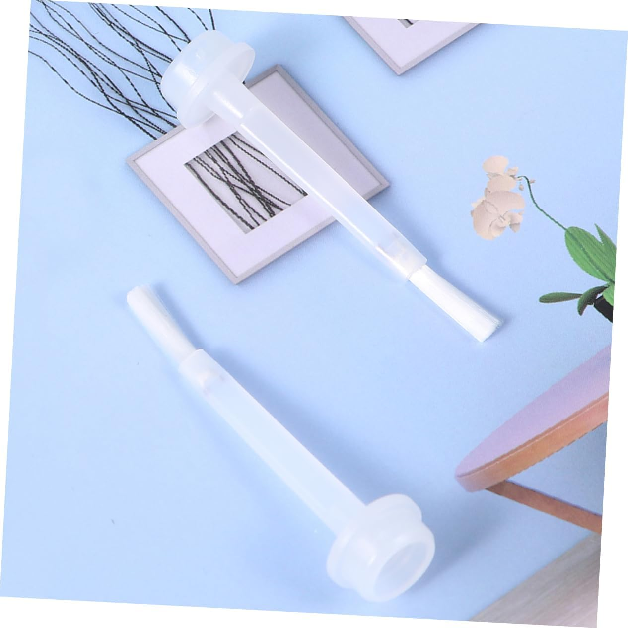 IWOWHERO Nail Varnish Replacement Brushes White Liquid Dip Powder Brush for Efficient Manicure Nail Dipping Powder Kit Durable Portable Replacement image number 2