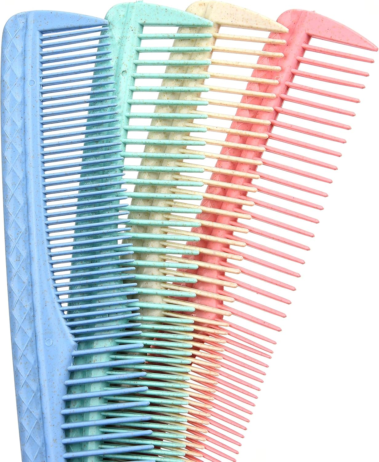 Kare & Kind Hair Comb Set - Colourful 4-Piece Durable Plastic Comb - (7.6 Inch) - Coarse and Fine Tooth - for Combing, Hair Styling, Trimming, Cutting - Home and Hairdressing Salons image number 5