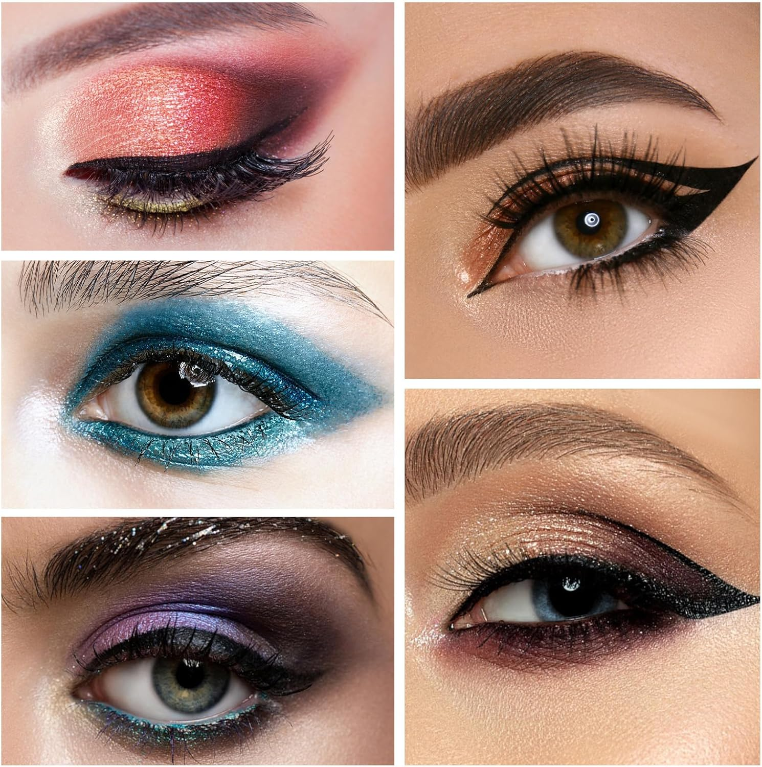 Eyeliner Eyebrow Brush, Angled Eyeliner Brush, Make up Eyebrow Brush, Makeup Brush, Eyeshadow Brush Set, Applicator, Cosmetic Brush, Small, Pack of 6 image number 2