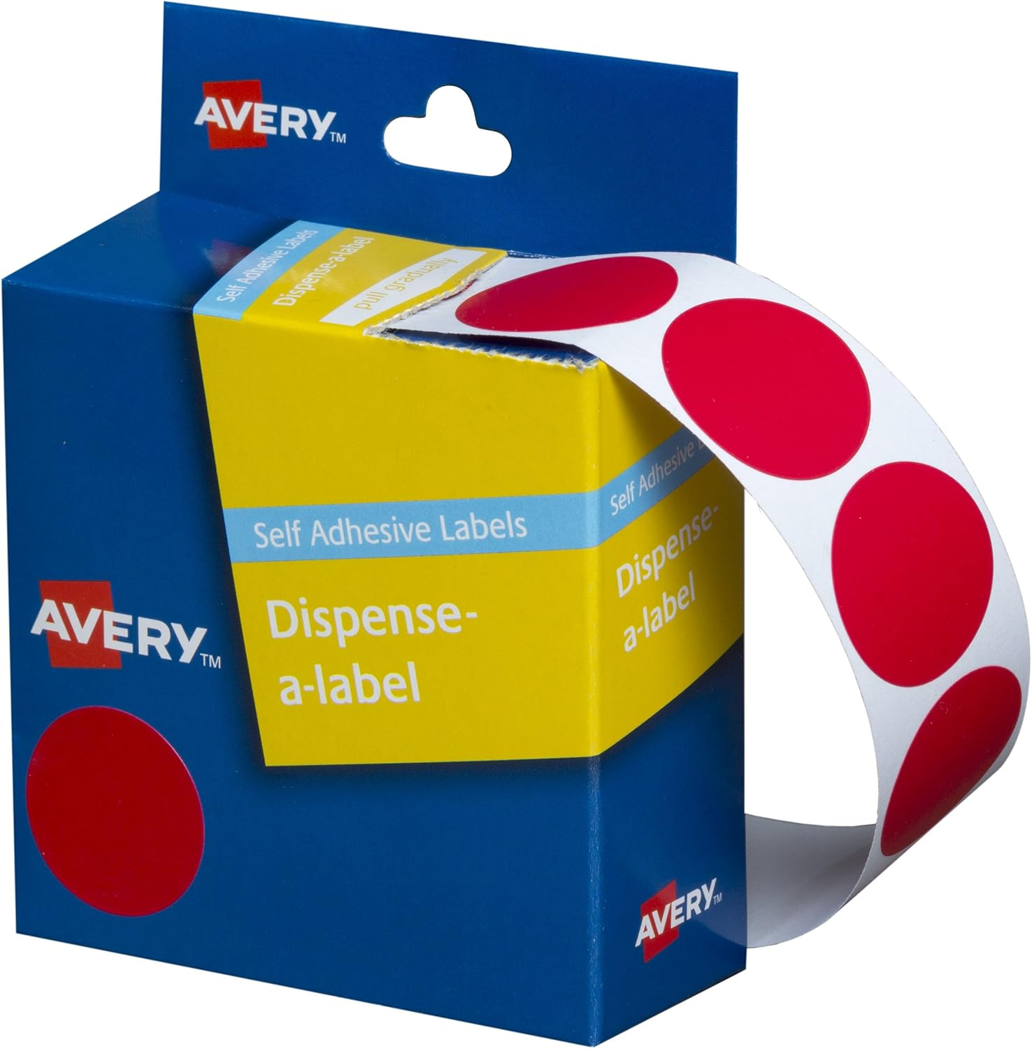 Avery Red Circle Dispenser Labels, 24 Mm Diameter, 500 Labels (937243) image number 2